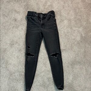 American Eagle Outfitters Black Ripped Skinny Jeans